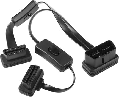 OBD2 16-pins Y-Kabel Splitter Verlengkabel met Aan/Uit Schakelaar