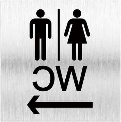 Aluminium Toiletsignaal met Plakrug en Toilet Symbool - 12x12cm voor Thuis, Kantoor en Horeca