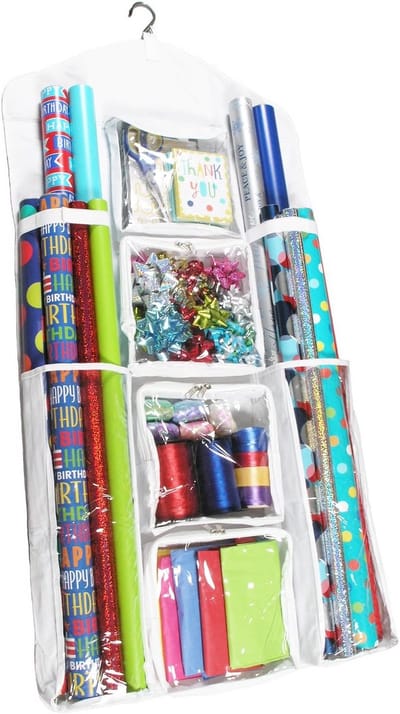 Extra Grote Dubbelzijdige Cadeaupapier Organizer - Opslag voor Inpakpapier, Tassen en Accessoires