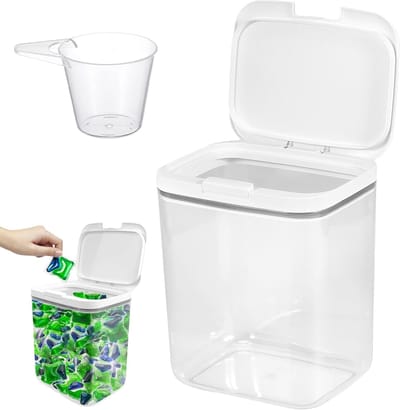 5,5 l opbergdoos met deksel, waspoederhouder met luchtdicht deksel, waspoeder opbergdoos, waspoeder-opbergdoos, waspoeder-container, voor badkamer, toilet
