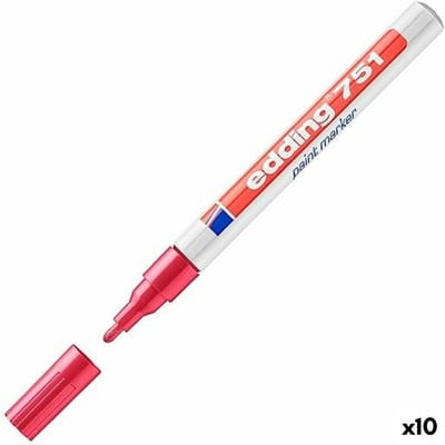 Permanente markeerstift Edding 751 Rood 10 Stuks