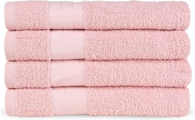 Good Morning uni handdoek effen kleur - Handdoekenset 4 - Lichtroze - Badstof