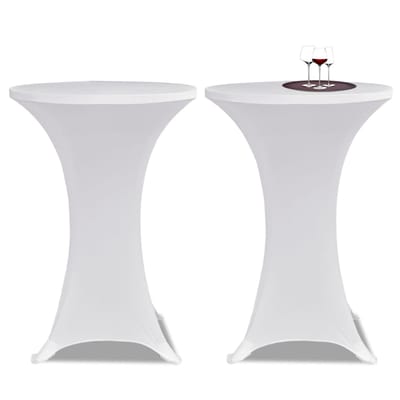 vidaXL - Statafelhoes - Stretch - Ø60cm - Wit - (2 - stuks)