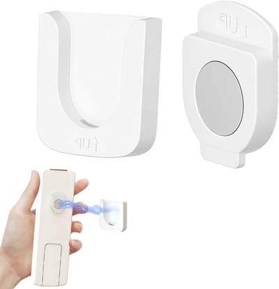 Magnetische afstandsbediening houder - Wandmontage zonder boren voor stopcontacten - Set van 2, wit, ideaal voor tv en audio accessoires