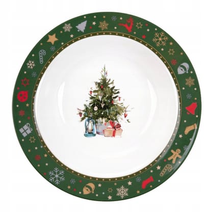 Homla Kalven Diep Bord Groen 22 cm - Porselein, Vaatwasmachine & Magnetron
