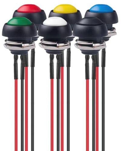 6 Stuks 12mm Waterdichte Momentary Drukknoppen SPST AAN/UIT voor Auto, PC en Deurbel