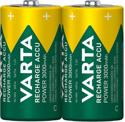 Varta - C - oplaadbare batterijen - LR14 - 1.2V - 3000 mAh - 20 stuks (10 blisters van 2 stuks)