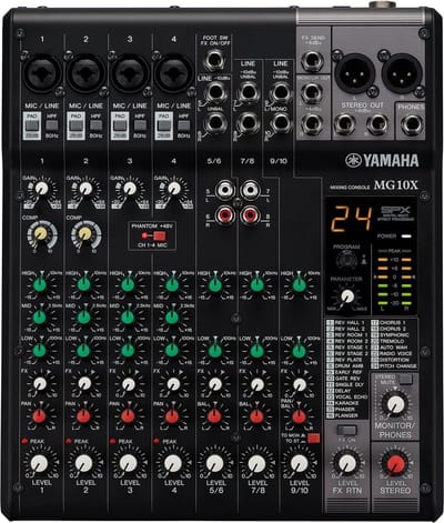 Yamaha MG10X - Mengpaneel, 10-kanaals, met effect processor