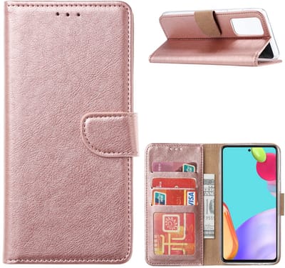 Hoesje Geschikt Voor Samsung Galaxy A32 4G hoesje bookcase Rose Goud - Hoesje Geschikt Voor Samsung Galaxy A32 4G portemonnee book case hoes cover