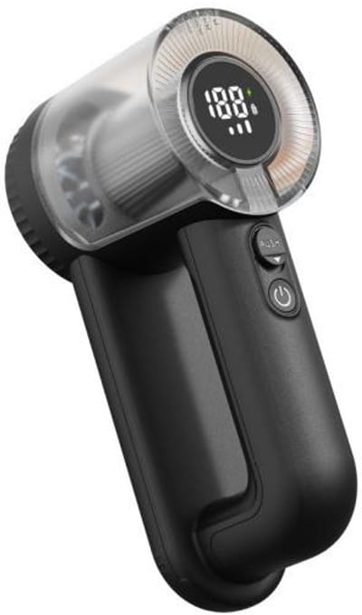 GELLDG Pluisverwijderaar - Elektrische pluizentrimmer - Pluisverwijderaar voor kleding - LED-display - 3 instelbare vermogensniveaus - Kop met 6 messen - Geschikt voor kleding, banken en tapijten - Zwart - USB-oplaadbaar