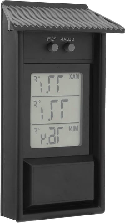 Digitale Thermometer voor Buitengebruik - Waterdicht Temperatuurmeter voor Kassen en Tuinen - Meet Maximum en Minimum Temperatuur 15×10×5 cm