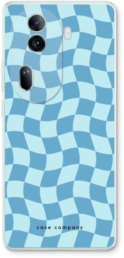 Case Company® - Hoesje geschikt voor Oppo Reno 11 Pro hoesje - Grid Blauw - Soft Cover Telefoonhoesje - Bescherming aan alle Kanten en Schermrand