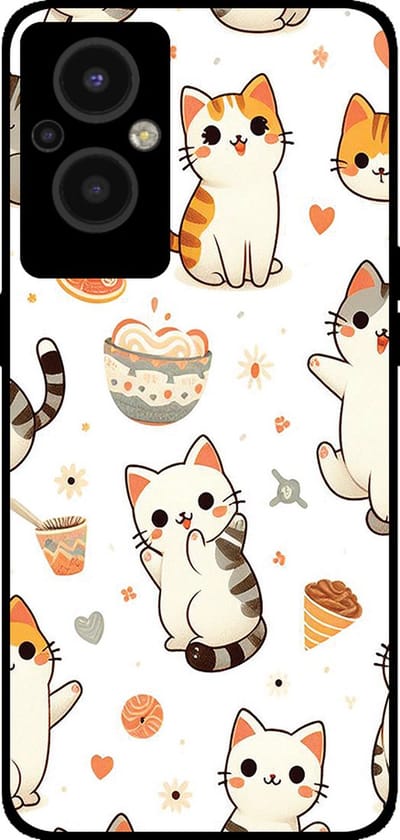 Smartphonica Telefoonhoesje Geschikt voor Oppo Reno8 Lite met katten opdruk - TPU backcover case cat design geschikt voor Oppo Reno8 Lite