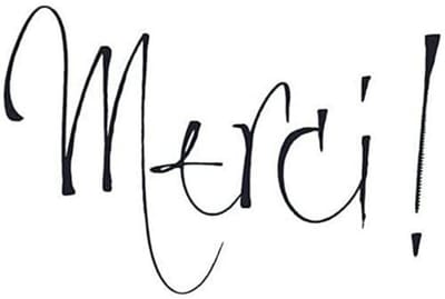 Houten Stempel E Tekst "Merci" voor Creatieve Projecten