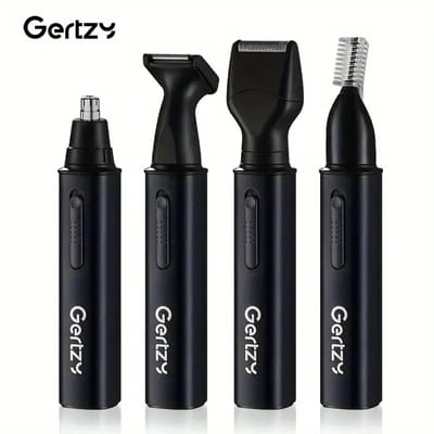 4-in-1 Gertzy Scheerapparaat voor Dames en Heren – Body Shaver + Precisietrimmer, Baard/Wenkbrauw + Oor/Neustrimmer – USB-Oplaadbare Full Body Groomer Kit – Voor een complete en perfecte Lichaamshaar verzorging - Kleur Zwart