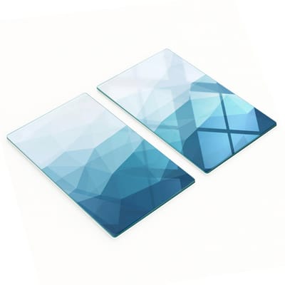 Decoratieve glazen serveerplanken voor snacks, abstract ontwerp, 2x30x52 cm