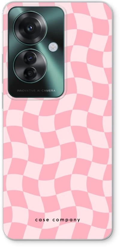 Case Company® - Hoesje geschikt voor Oppo Reno 11 F hoesje - Grid Roos - Soft Cover Telefoonhoesje - Bescherming aan alle Kanten en Schermrand