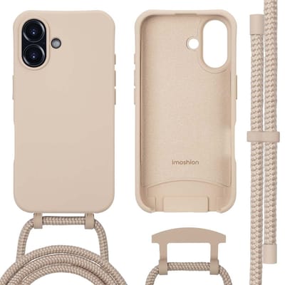 imoshion Hoesje - Geschikt voor iPhone 16 - Color Backcover met afneembaar koord geschikt voor MagSafe - Nude
