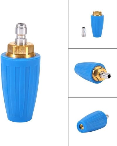 Allecto Plus - Roterende Turbo Nozzle voor Hogedrukreiniger 3600PSI met Snelle Verbinding Plug - Blauw 2.5GPM - Krachtige Waterreiniger Gun - Reinigt Effectief Zonder Strepen - Geschikt voor Intensief Gebruik.