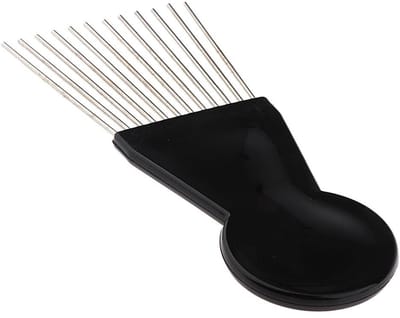 Dailygoods- Afro Kam - Roestvrijstalen Tanden - Metalen Kam - Voor Krullend Haar - Kappers Kam - 16,5 x 7 cm - Haarkam