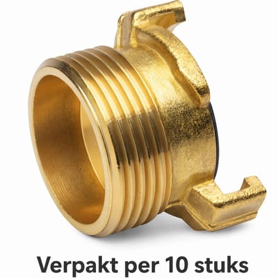 Geka koppeling 1 1/4" (=32mm) buitendraad - verpakt per 10 stuks - messing snelkoppeling