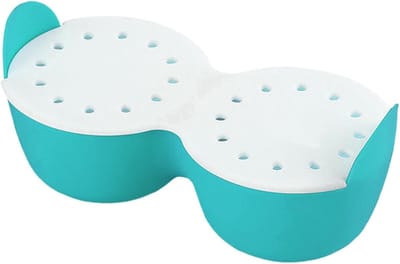 Siliconen Eiervanger - Pocheercups Eierkoker - Ontbijt Bereiden - Antiaanbaklaag - 18 cm - Blauw