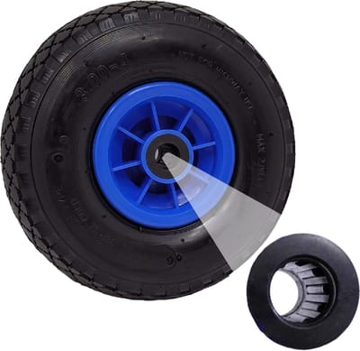 Zakkenwagenwiel Pneumatisch wiel 260x85 mm 3,00-4 75 mm gecentreerde naaf Ø 20 mm blauw robuust 4 PR stof