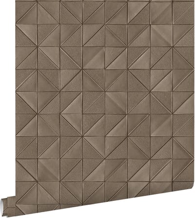 ESTAhome behang grafisch 3D motief bruin - 50 x 900 cm - 139327