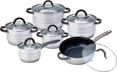 Klausberg 7702 - 12 delige pannenset - kookpannen - 16-16-18-20--24-24 cm - met deksel