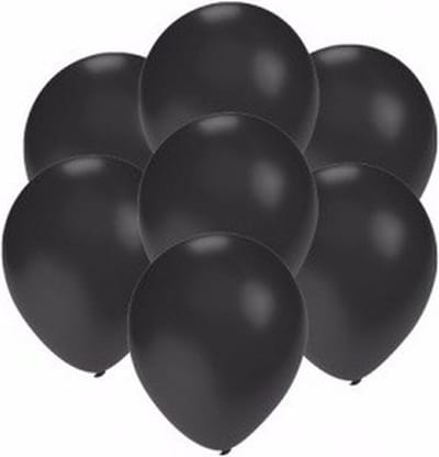 Party ballonnen in klein formaat - zwart - 100x - 13 cm - feestartikelen/versiering