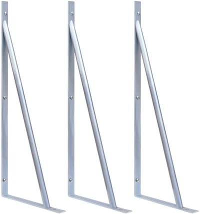 Ondersteuningsbeugels - Schuttingpaal - 3 stuks - 65x25 cm - Gegalvaniseerd Staal - Paalhouder voor HKC & WPC Schutting - Inclusief Schroeven