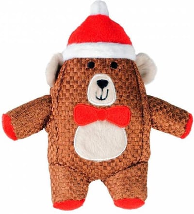 Duvoplus - Speelgoed - Pluche & Knuffel Speeltjes - Xmas Pluche Beer Vierkant 24x19x6cm .