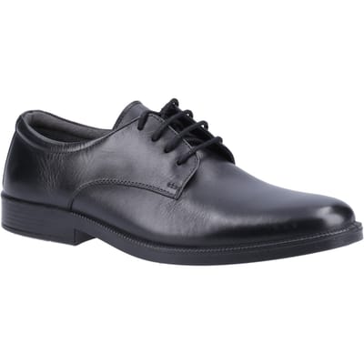Hush Puppies Neal Leer Heren Zwart Veterschoenen