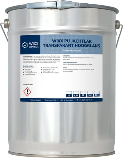 Wixx PU Jachtlak Transparant Hoogglans - 2.5L -