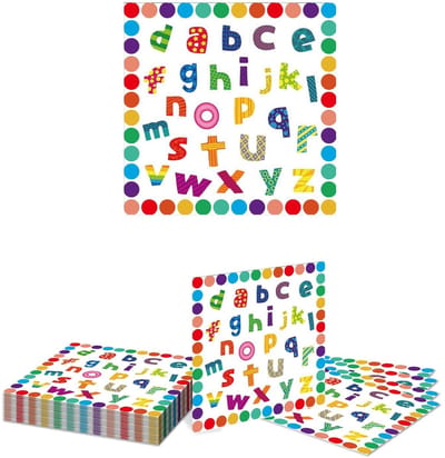 Dailygoods- Wegwerpservetten 20 Stuks - Educatief Feestje - Kleurrijke ABC-alfabet - Terugkeer naar School - 16,5 cm x 16,5 cm - Ideaal voor Feestjes - Feestservetten