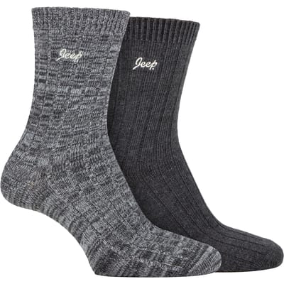 Dames Wandelsokken | Jeep | 2-Pack Hoogwaardige Polyester Hardloopsokken - Antraciet / Leisteen