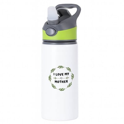 Hacebo® - I love my mother waterfles met rietje groen - Mama - liefste moeder - Moeder cadeautjes - moederdag - verjaardag - geschenk - kado - water fles - 650ML
