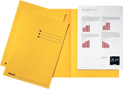 Esselte dossiermap geel, karton van 180 g/m², pak van 100 stuks 4 stuks