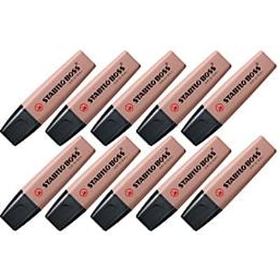 Markeerstift STABILO® BOSS Original NatureCOLORS, wigvormige punt, lichtecht, sneldrogend, umbra, 10 stuks