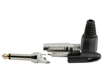 Jack Stekker 6,3 mm Mono Zwart – Metalen Audio Plug met Trekontlasting – 6.3 mm Jack Connector - 1 Stuks [05127FK]