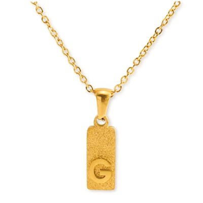 Marama - Ketting Letter G Goud Sparkling - stainless steel - gold plated - nikkelvrij - persoonlijke ketting - letterketting - met hanger - cadeauverpakking
