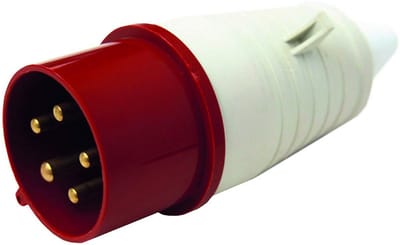 Industriële Stekker - Krachtstroom Plug - Werkplaats Gebruik - IP67 Waterdicht - 32A 380V - Rood