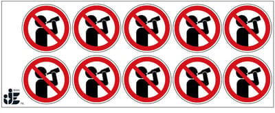 Alcohol drinken verboden verbodssticker | 5 cm - 10 stuks per vel