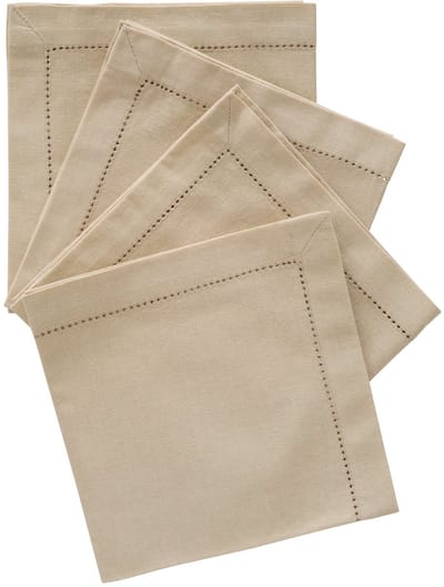 Atmosphera Katoenen Jane Servetten - 4 stuks - Stoffen servetten - 40x40cm - Beige