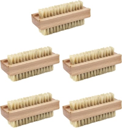 Houten Nagelborstel 5St - Dubbelzijdig - Ergonomisch ontwerp - Voor manicure en pedicure - ShopVlot