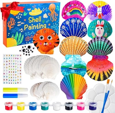 Schelpen Schilderset voor Kinderen - Creatieve Knutselactiviteiten - Cadeau voor Jongens en Meisjes van 5 tot 12 Jaar