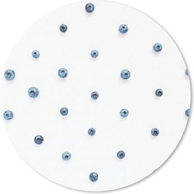 Muismat rond 20x20 cm - Mousepad Zomer - Bes - Blauw - Ronde muismatten