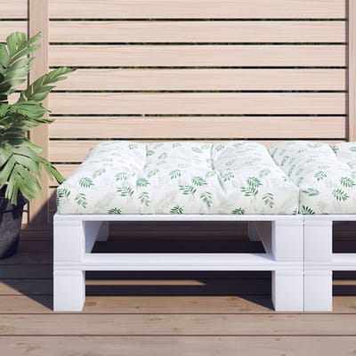 vidaXL - Palletkussen - bladpatroon - 70x70x12 - cm - stof