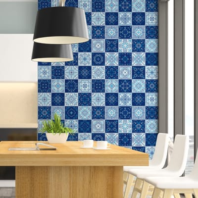 Zelfklevende muurtegelstickers voor keuken en badkamer - 60 Boheemse tegelstickers van TIALOC - 60 stickers, 20x20 cm