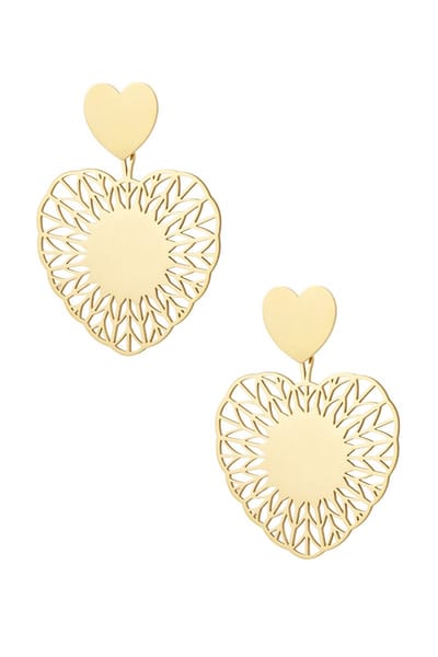 Zomer Oorbellen hart- statement - goud - stainless steel - cadeau - hart - statement - dames cadeau-